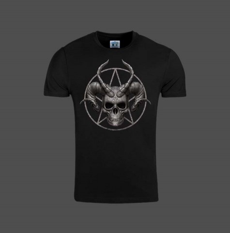 T-shirt homme crane de démon style gothique en coton