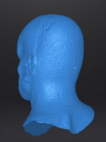 Scanner 3D masque orc en latex