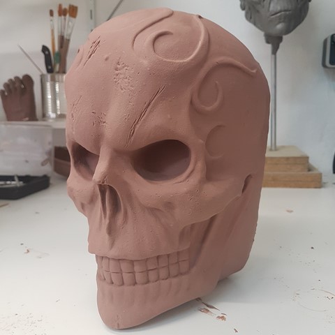 sculpture squelette en monster clay